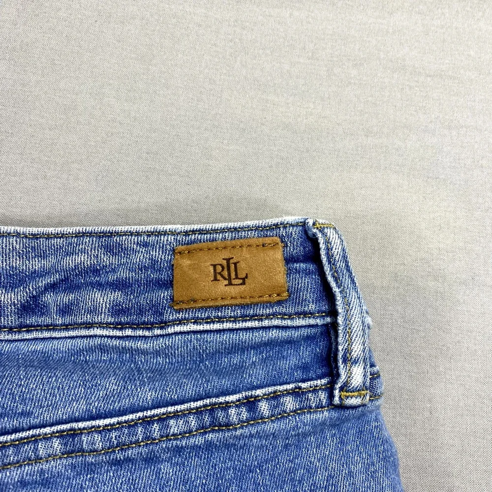 Lauren Ralph Lauren LRL Jeans Womens 12P Blue Denim Crop Straight High‎ Rise